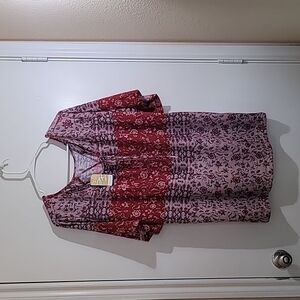 NWT Suzanne Betro Boho Short Sleeve Top Size 2X